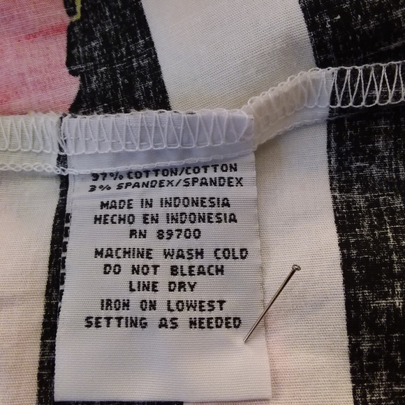 R&K Original Black/White Stripe Dress with Flowers - Picture 10 of 10